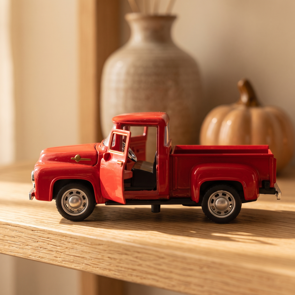 Pickup rétro rouge 1:32 - profil