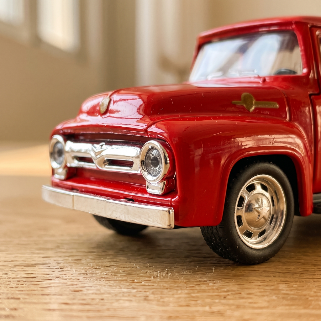 Pickup rétro rouge 1:32 - détail calandre