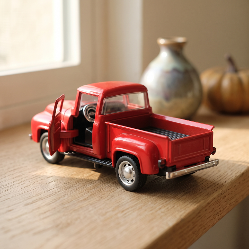 Pickup rétro rouge 1:32 - vue arrière benne